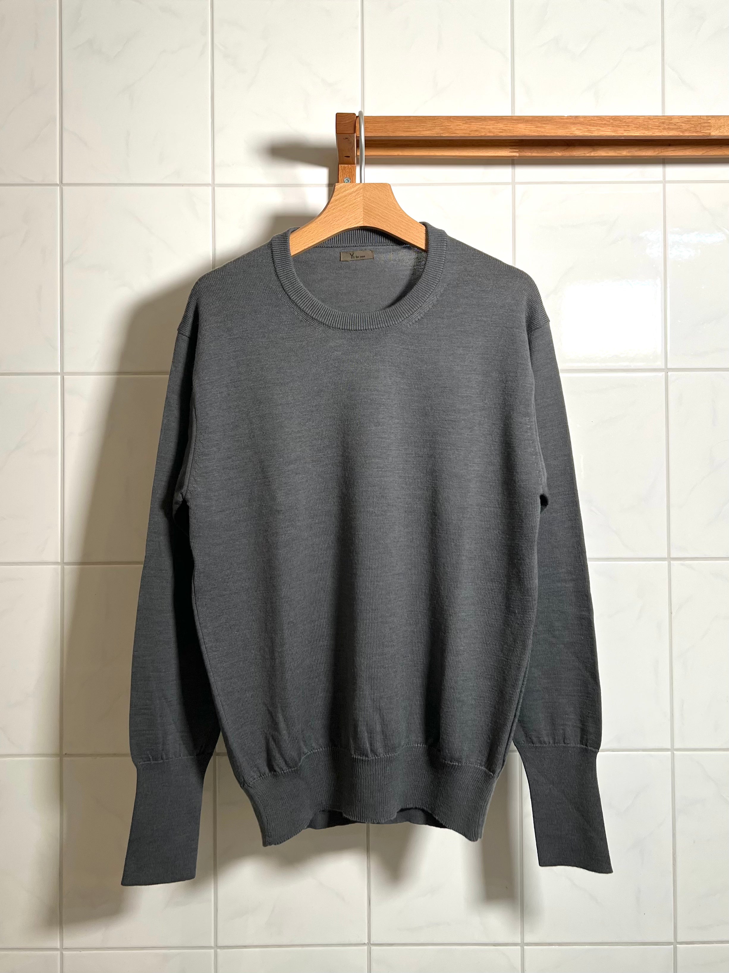 Y’s Wool Knit Sweater - Grey