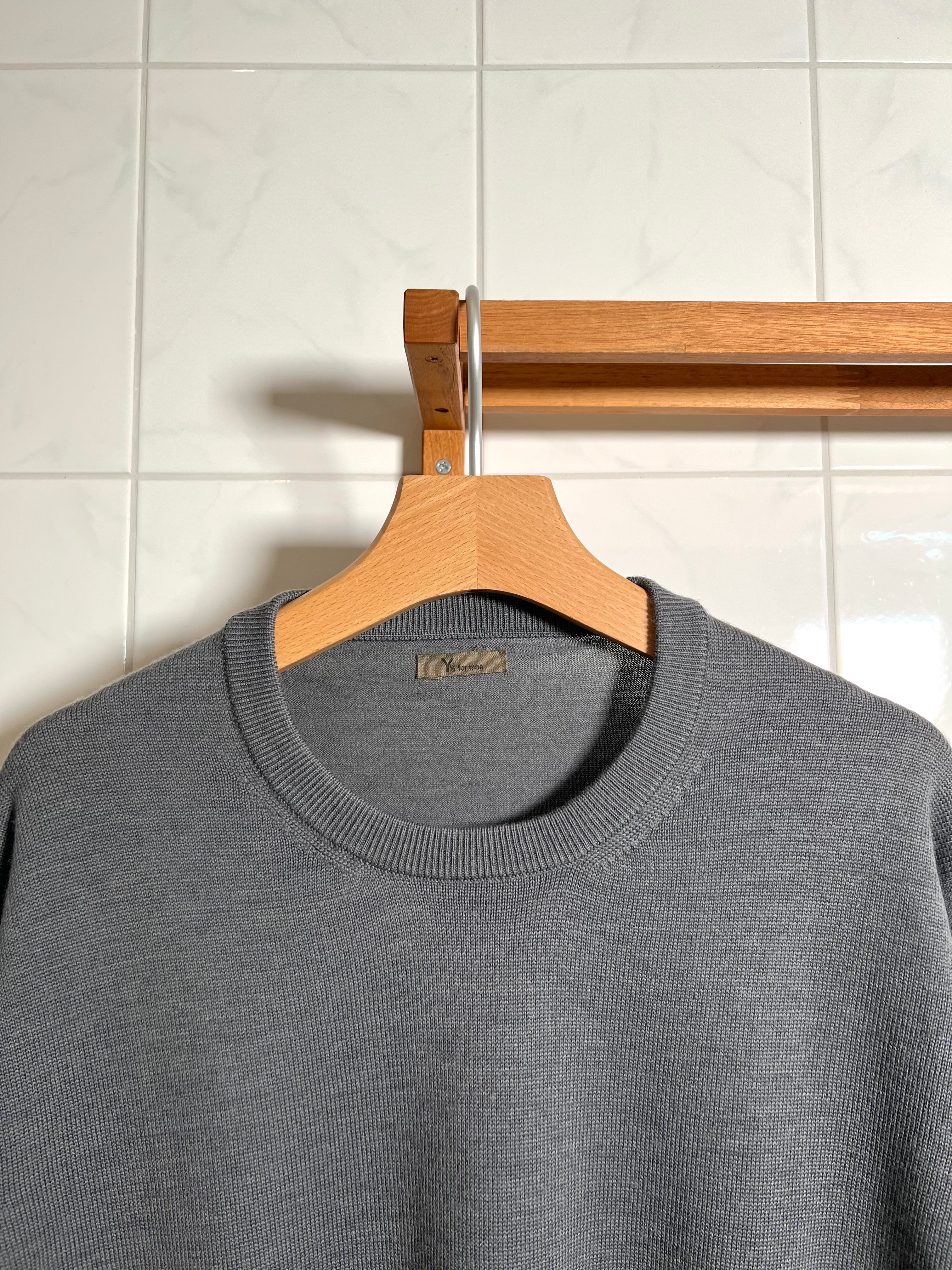 Y’s Wool Knit Sweater - Grey